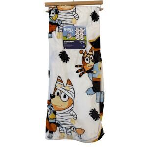 Bluey Halloween Plush Throw Blanket 50"x70" Mummy Pirate Print Kids TV Show NWT